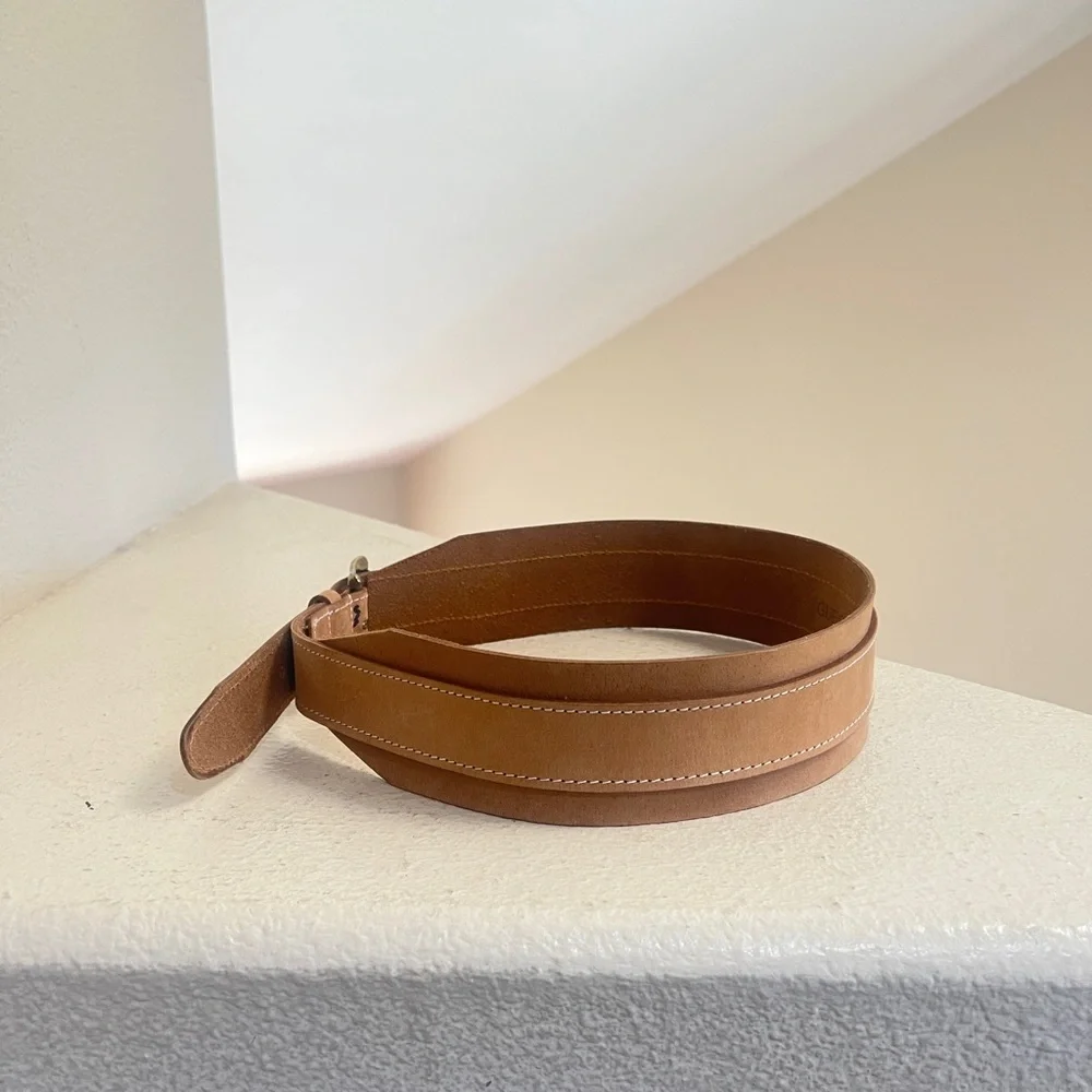 Guess tan leather wide‎ waist snatcher Belt Y2K boho women small retro western